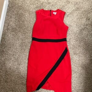 Shelby & Palmer Red and Black Asymmetrical Dress